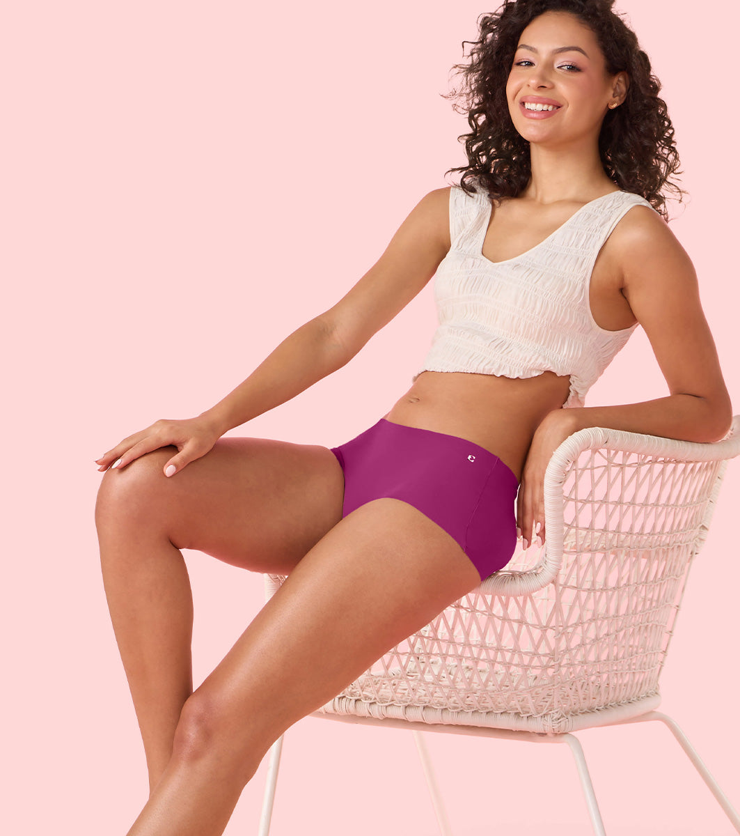 Enamor Innovations Invisi, All Day Comfort, Mid Waist Boyshorts Panty for Women - No Visible Panty Lines, Breathable, Sweat wicking, Free Cut, Full Coverage - PS40 (Queen Pink)