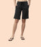 Enamor Mid Rise Knee length Drawstring Closure City Shorts For Women - Slim Fit, Soft and Breathable Cotton - E044 (Charcoalmelange)