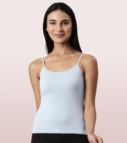 "Enamor E016  Flat Back Slim Fit Rib Camisole With Regular Length Regular Length"