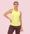 Enamor Sleeveless Round Neck Regular Length Tank T-Shirt - Slim Fit, Quick Dry, Antimicrobial - A308 (Cyber Lime Mel)