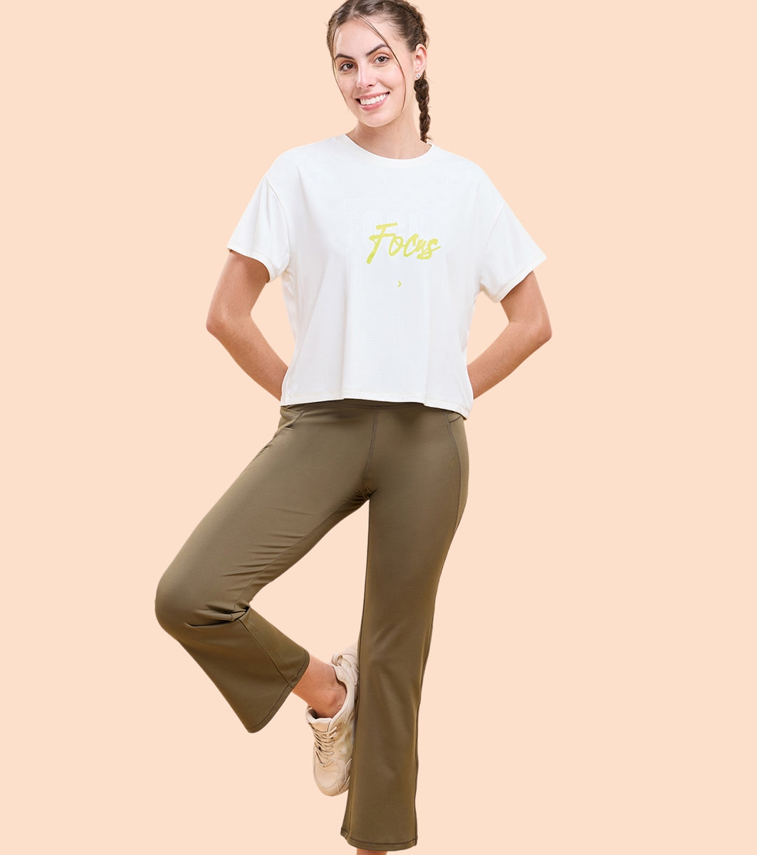 Enamor A402 Boot Cut Active Pant Dry Fit High Waist Workout Leggings