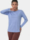 Enamor Athleisure Curved Hem Full Sleeve Tee – A319, Relaxed Fit, Long Length, Full Sleeve, Curved Hem (Corn Flower Blue Melange)