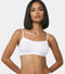 Enamor Moulded Double Layer Front Women's Cotton Cami Bra - Detachable Slim Straps with Back Keyhole, Non Padded, Wirefree, High Coverage - A022 (White)