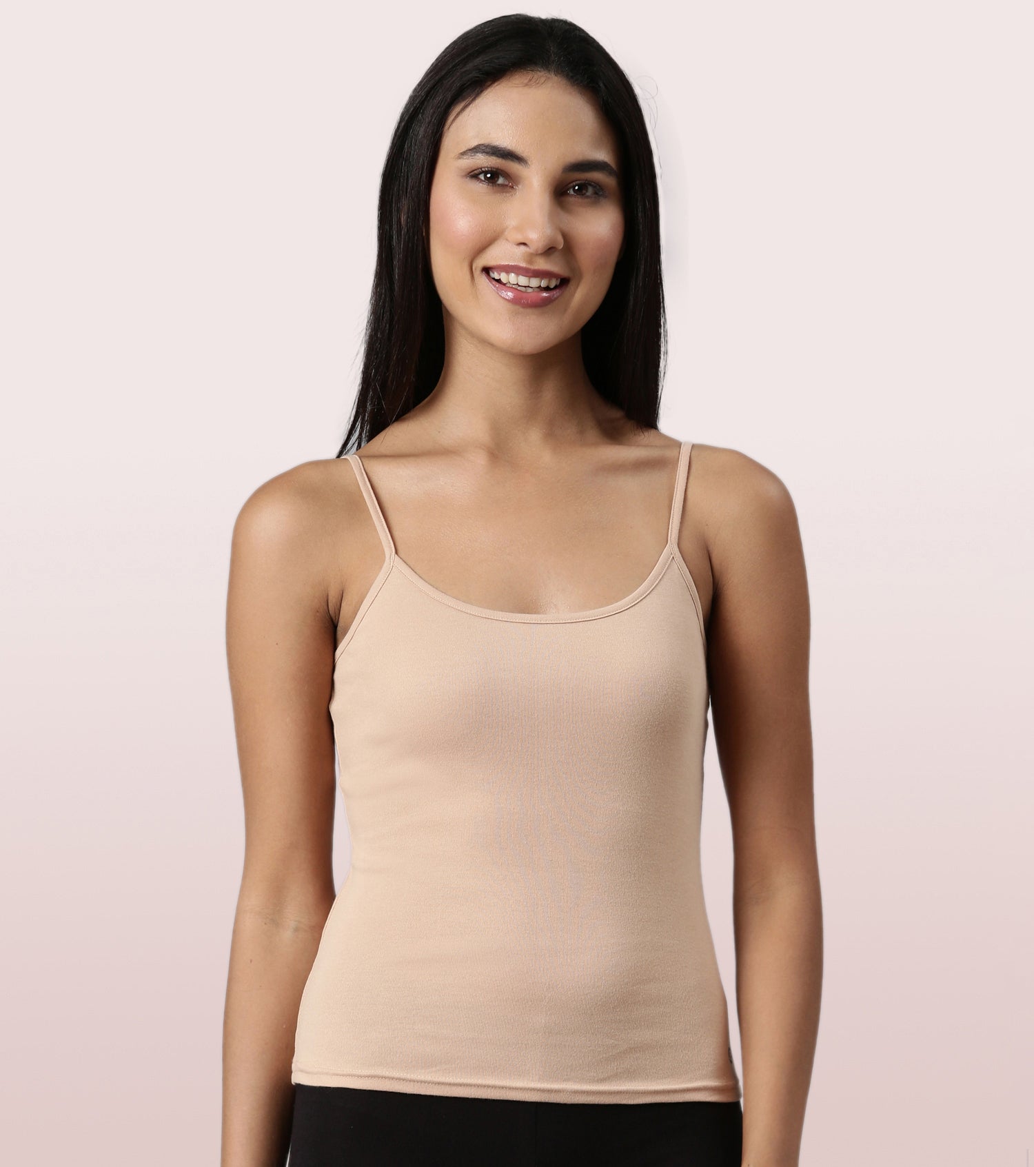 "Enamor E016  Flat Back Slim Fit Rib Camisole With Regular Length Regular Length"