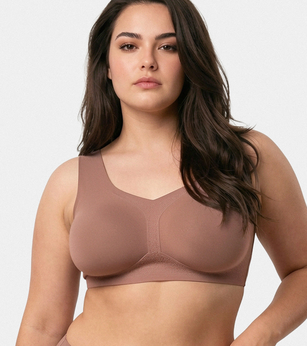 Enamor Innovations Invisi Minimizer, Ultra Smooth, Bonded, Mframe, Women's T-Shirt Bra - Seamless, No-Pinch, No-dig, Padded, Wirefree, Full Coverage- IO03(Available in Plus Sizes) (Chestnut)