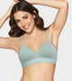 Enamor The Flex T-Shirt Bra for Women Padded, Wire-Free, Medium Coverage, Cotton Everyday Bra - SMB01 (Sage Green)