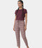 Enamor Mid Rise 7/8th length Drawstring Closure Shop In Pants for Women - Relaxed Fit, Soft & drapey 4-way stretch - E048 (Brown Animal Print)