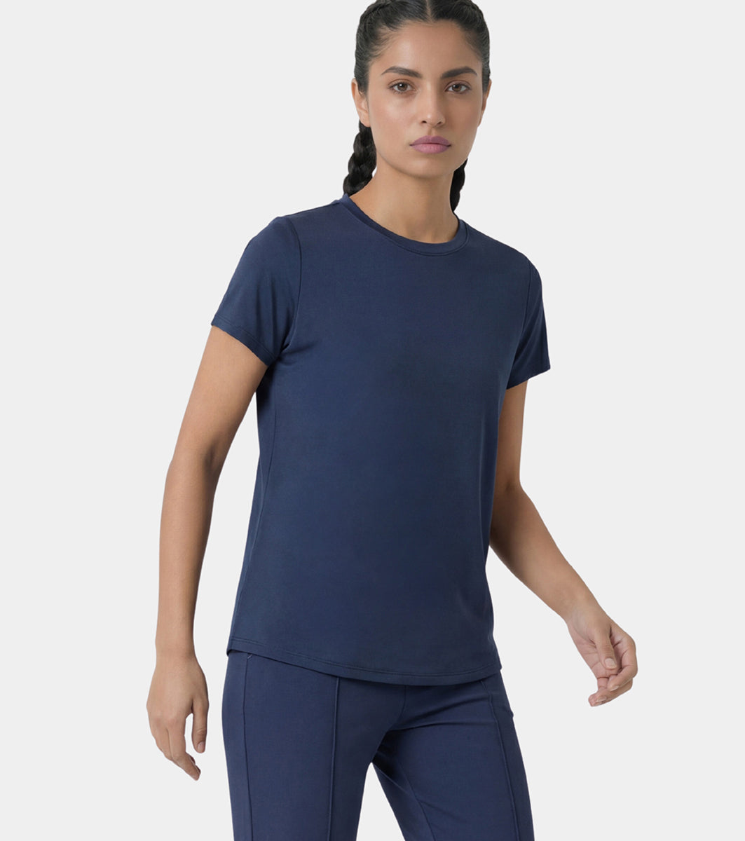 Enamor Relaxed Tee, Relaxed Fit, Round Neckline - A316 (Navy)