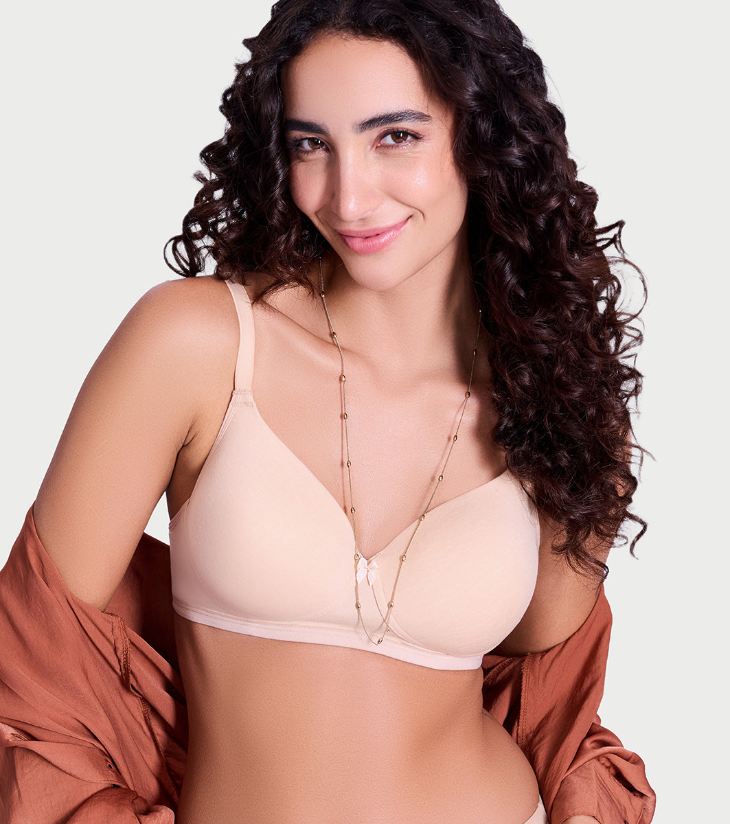 Enamor Ultra Smooth T-Shirt Bra - Padded, Non-Wired, Full Coverage - A127 (Soft Skin)
