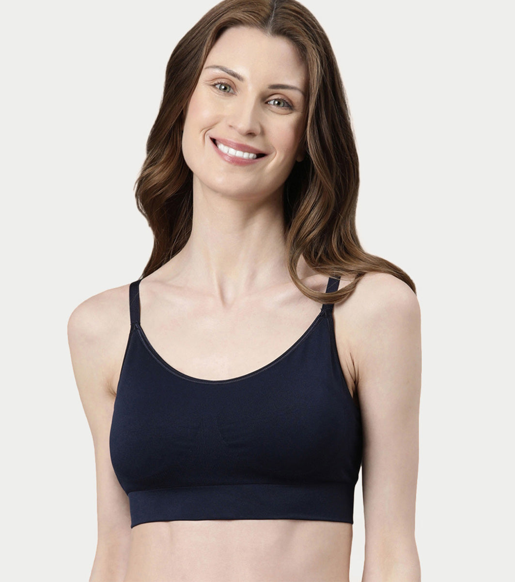Enamor Innovations Flexi Free Ultra Smoothening Seamless Women's T-Shirt Bra - No-Pinch, Padded, Wirefree, Full Coverage - F037 (Lisbon Blue) (Lisbon Blue)