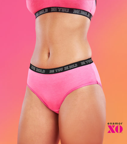 Enamor XO Mid-Rise Candy Pink Solid Hipster Panty - Sabrina
