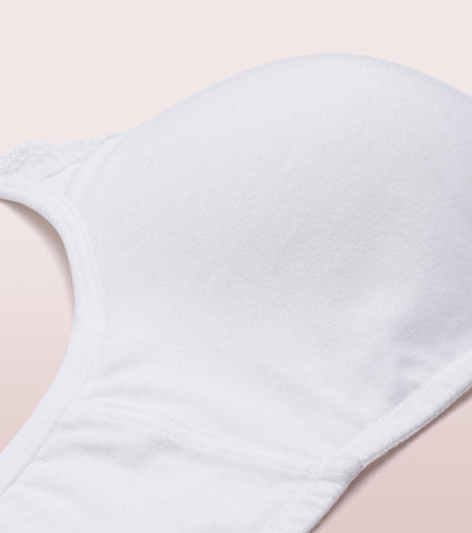 Enamor Smoothening Balconette Cotton T-shirt Bra for Women- High Coverage, Padded and Wirefree