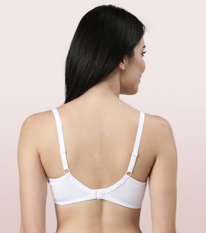 Enamor Smoothening Balconette Cotton T-shirt Bra for Women- High Coverage, Padded and Wirefree