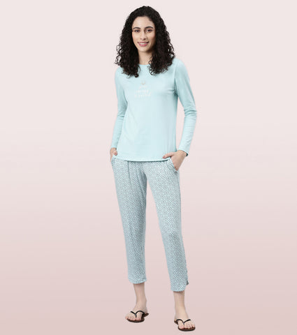 Shop-In Pants - Tapered Lounge Pants With Self Fabric Drawstring With Metal Ends | E048