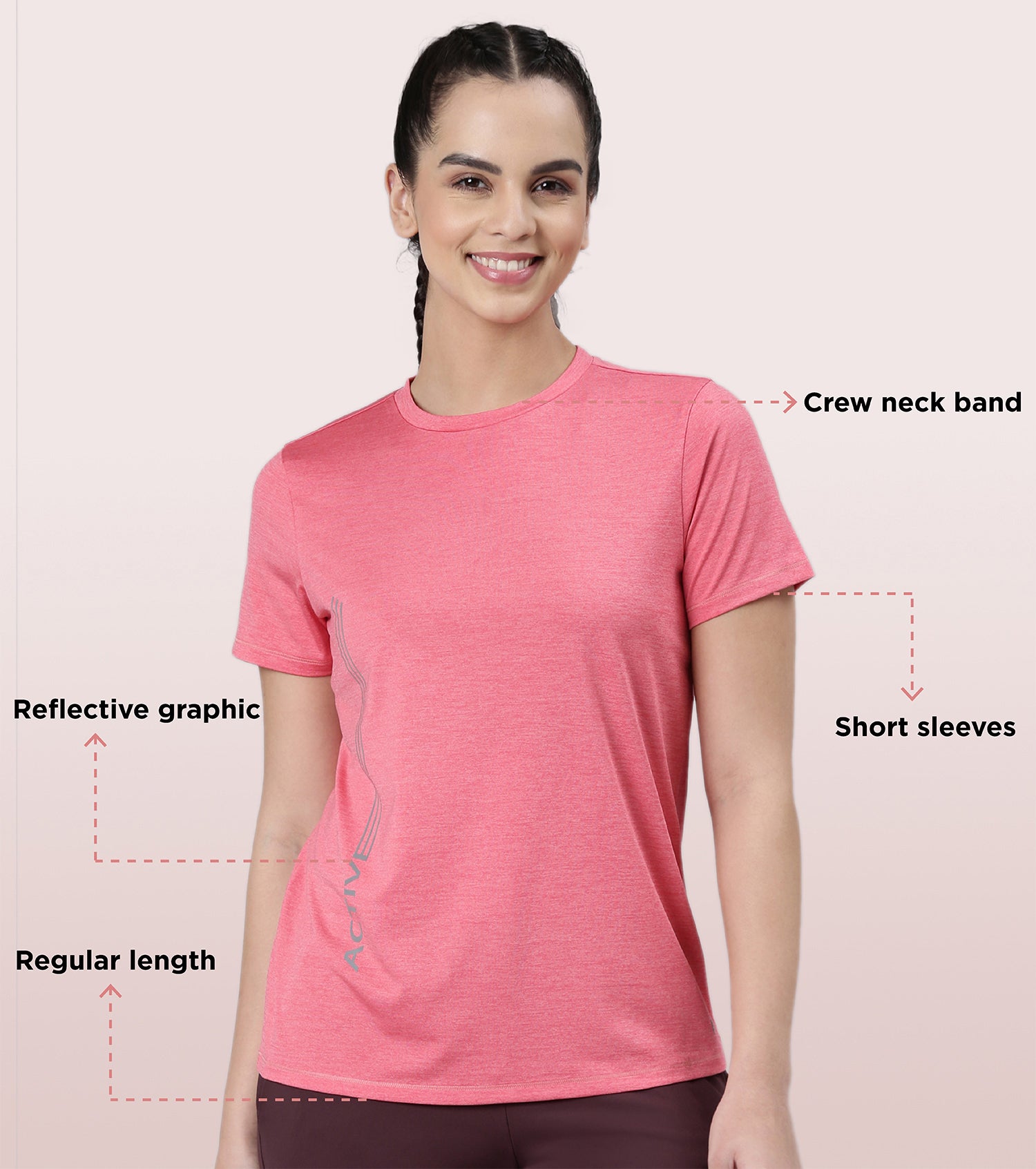 Basic Workout Crew Tee | Dry Fit Crew Neck Activewear Tee Relaxed Fit | Regular Length | A309