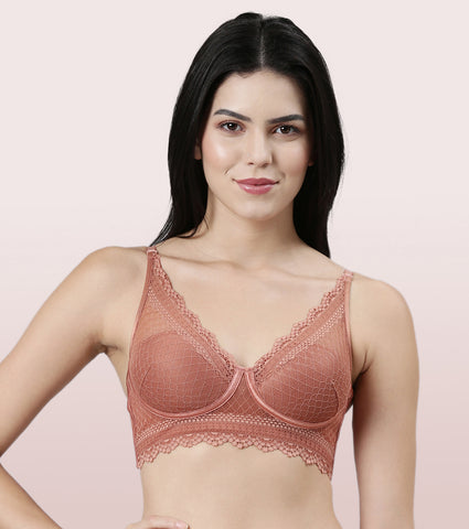 Enamor F125
LONGLINE COMFORT LACE BRA
PADDED WIREFREE HIGH COVERAGE