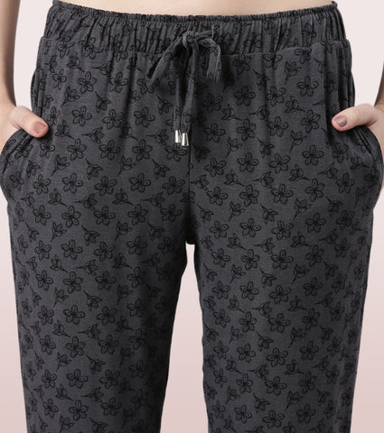 Shop-In Pants - Tapered Lounge Pants With Self Fabric Drawstring With Metal Ends | E048
