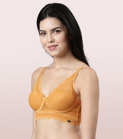 Enamor F125
LONGLINE COMFORT LACE BRA
PADDED WIREFREE HIGH COVERAGE