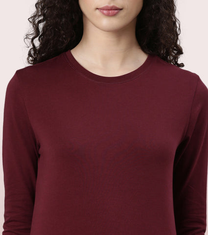 Essentials Cotton Long Sleeve Crew Tee | E057