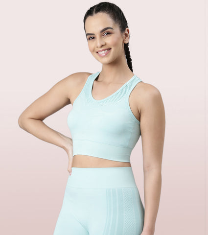 Enamor Medium Support Sports Bra | Held-in-fit Seamless Bra With Perforation For Ventilation For Women | A203