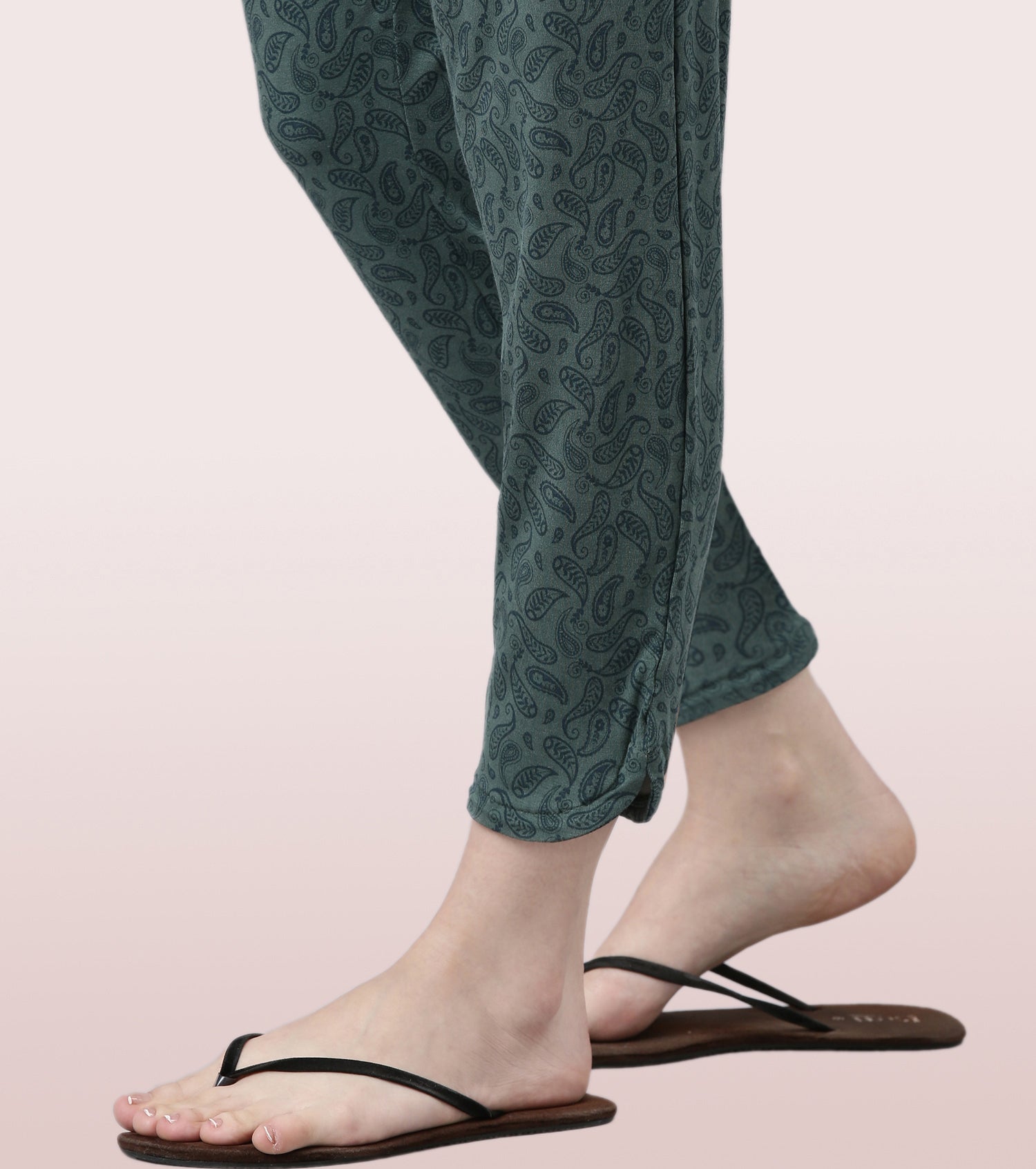 Shop-In Pants - Tapered Lounge Pants With Self Fabric Drawstring With Metal Ends | E048