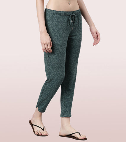 Shop-In Pants - Tapered Lounge Pants With Self Fabric Drawstring With Metal Ends | E048