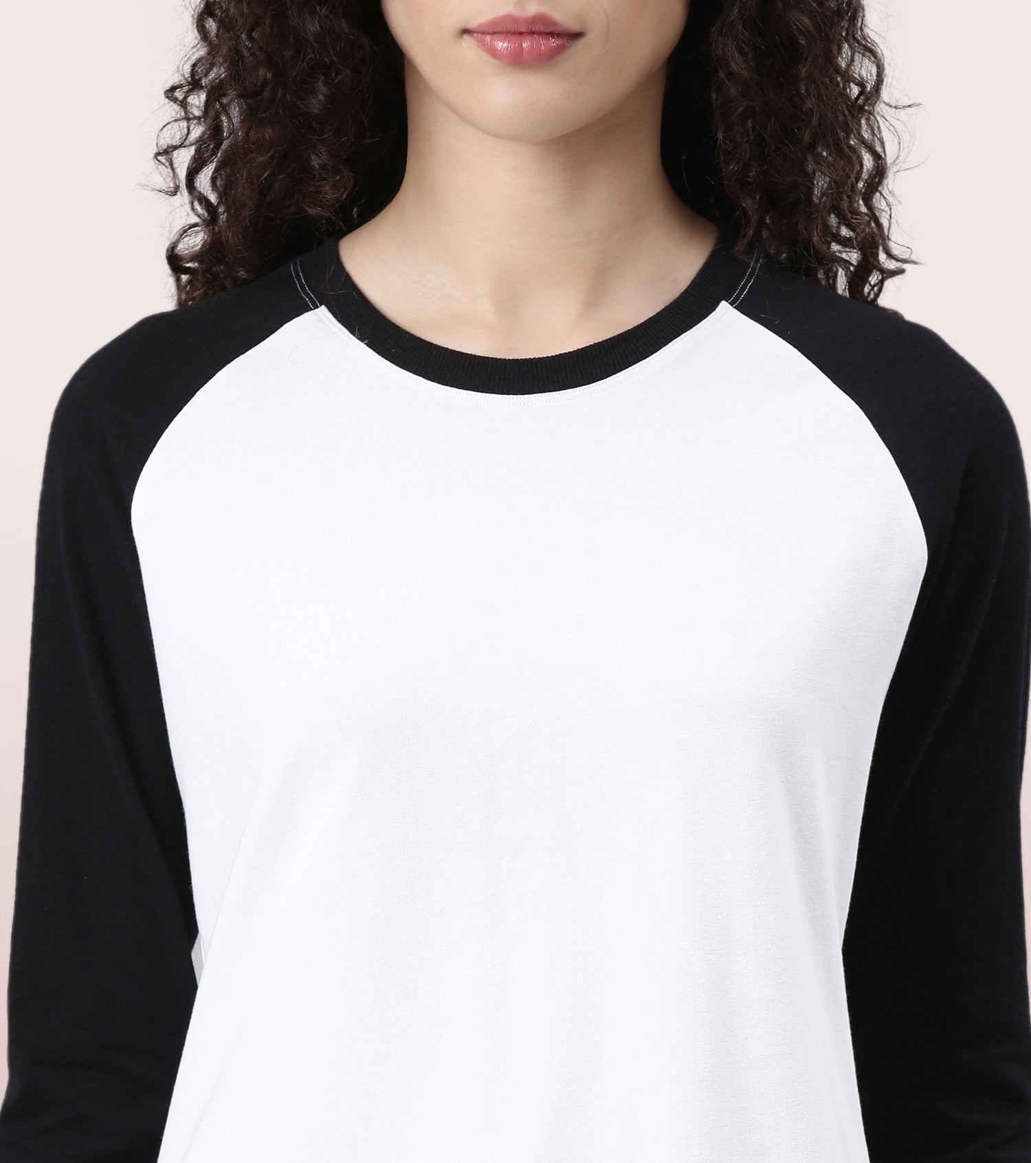 Enamor Long Sleeve Tee | Crew Neck Raglan Tee For Women | E307