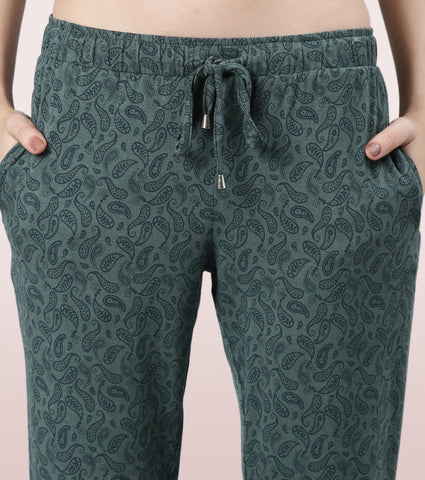 Shop-In Pants - Tapered Lounge Pants With Self Fabric Drawstring With Metal Ends | E048