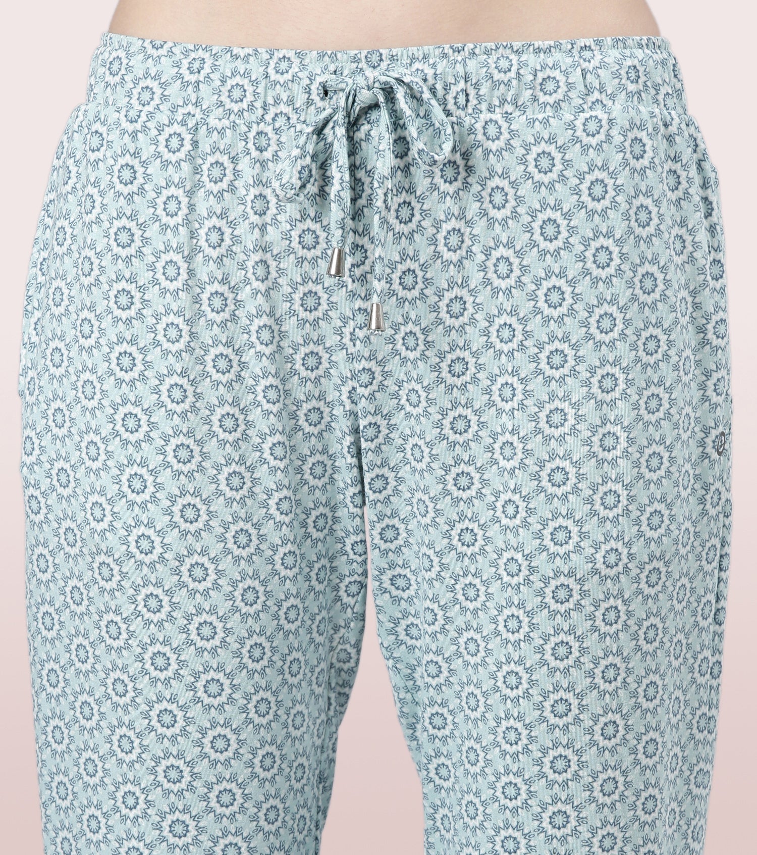 Shop-In Pants - Tapered Lounge Pants With Self Fabric Drawstring With Metal Ends | E048