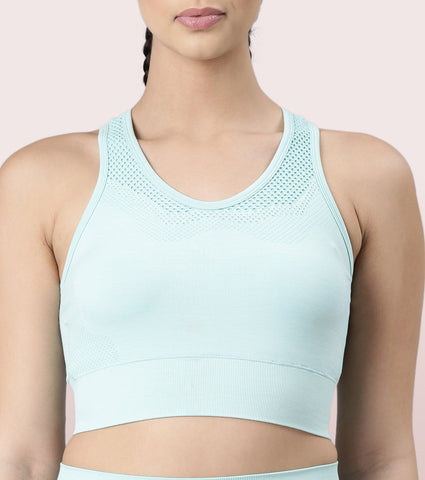 Enamor Medium Support Sports Bra | Held-in-fit Seamless Bra With Perforation For Ventilation For Women | A203