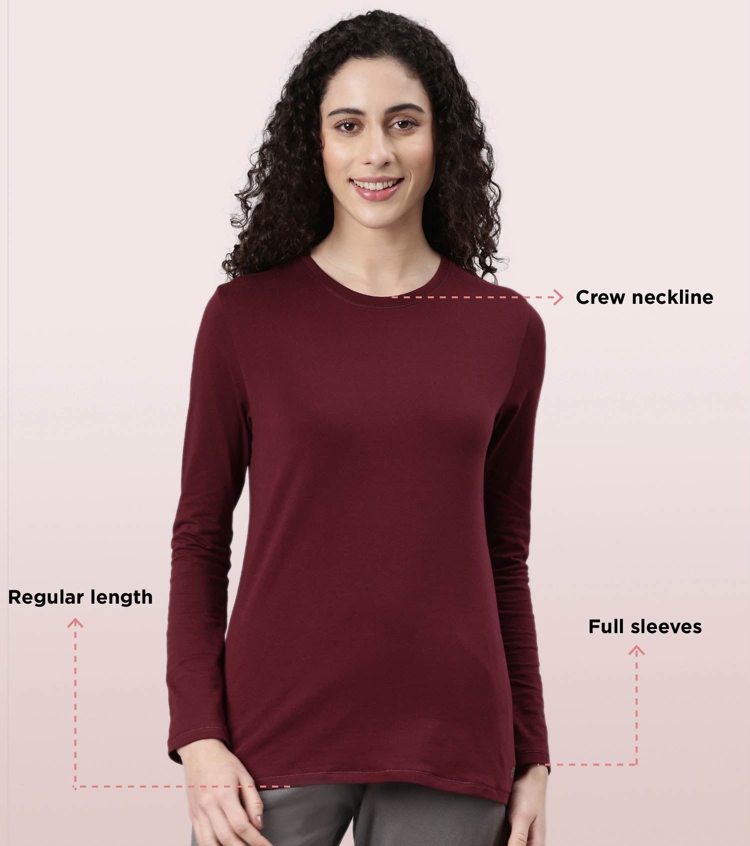 Essentials Cotton Long Sleeve Crew Tee | E057