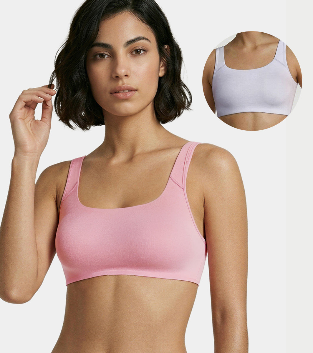 Enamor Bamboo Cotton IB06, Women's Pop-on Bra - 3X Softer, 4X more Absorbent & Antimicrobial, Non-Padded, Wirefree, High Coverage (Pale Grey/Rose Blush)