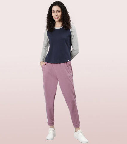 Enamor Long Sleeve Tee | Crew Neck Raglan Tee For Women | E307