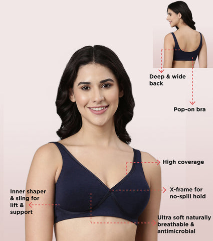 Enamor Ultimate Lounge Bamboo Pop-Up Bra For Women | Eco-Friendly Bamboo Fabric For All Day Freshness