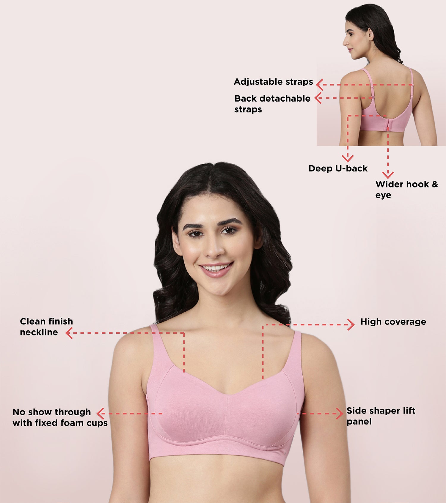 Enamor Innovative Bamboo Fabric Full Support Bra For Women | Eco-Friendly Bamboo Fabric For All Day Freshness