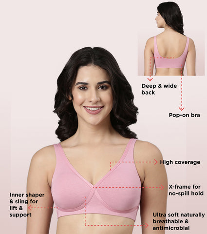 Enamor Ultimate Lounge Bamboo Pop-Up Bra For Women | Eco-Friendly Bamboo Fabric For All Day Freshness