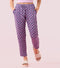 Enamor Mid Rise 7/8th length Drawstring Closure Shop In Pants for Women - Relaxed Fit, Soft & drapey 4-way stretch - E048 (Chalky Violet Flower Prt)