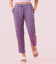 Enamor Mid Rise 7/8th length Drawstring Closure Shop In Pants for Women - Relaxed Fit, Soft & drapey 4-way stretch - E048 (Chalky Violet Flower Prt)
