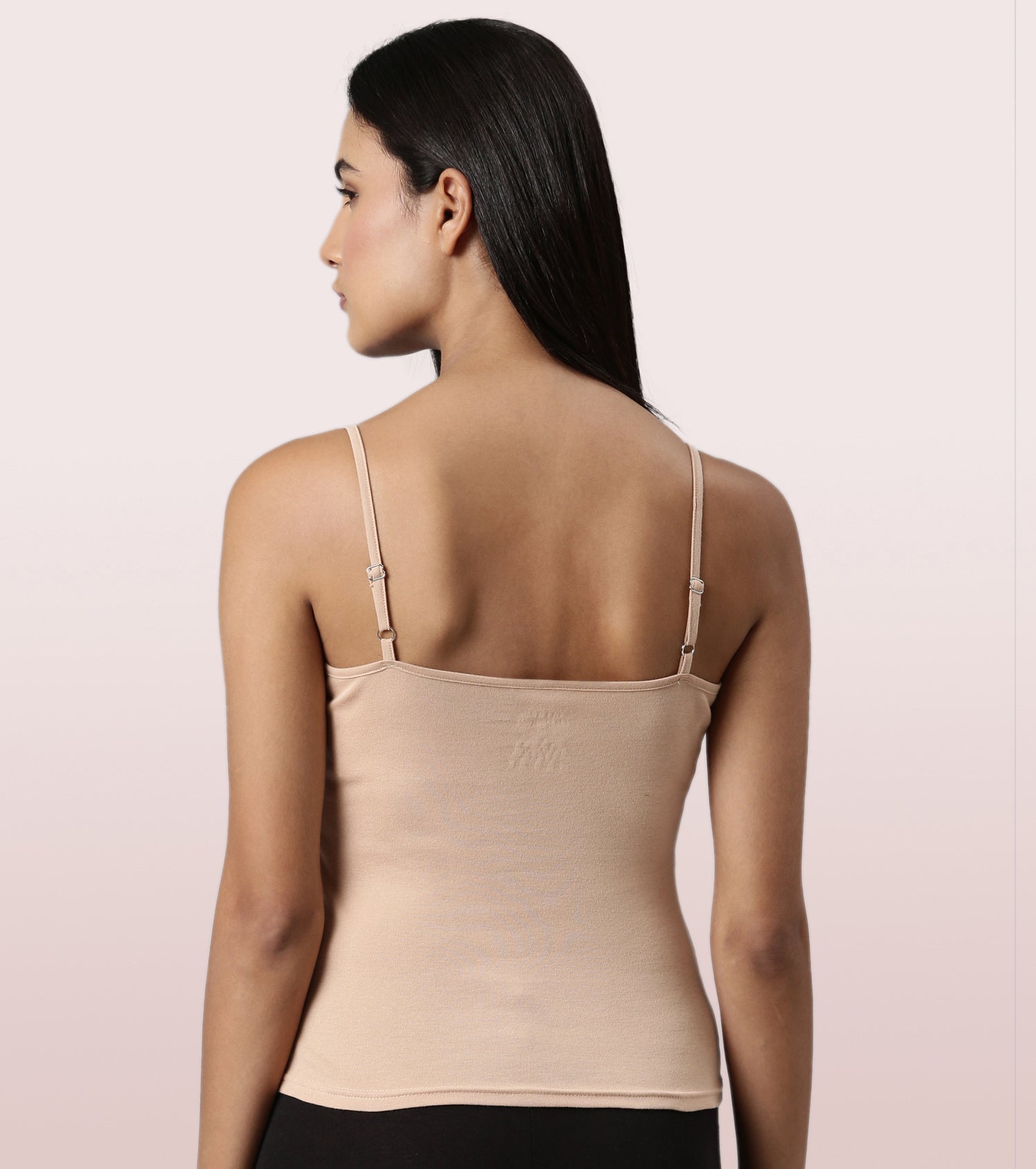 "Enamor E016  Flat Back Slim Fit Rib Camisole With Regular Length Regular Length"