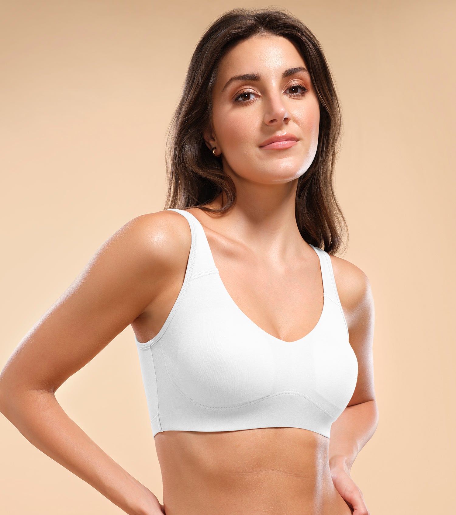 Enamor A106 Wirefree Full Coverage Cotton Lounge Pop-On Bra