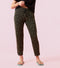 Enamor Mid Rise 7/8th length Drawstring Closure Shop In Pants for Women - Relaxed Fit, Soft & drapey 4-way stretch - E048 (Sap Green Bloom Prt)
