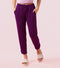 Enamor Mid Rise 7/8th length Drawstring Closure Shop In Pants for Women - Relaxed Fit, Soft & drapey 4-way stretch - E048 (Dark Purple)