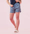 Enamor Mid Rise Mid Thigh Length Adjustable drawstring Hangout Shorts For Women - Relaxed Fit, Soft & Light Cotton - E7A1 (Vintage Bloom Print)