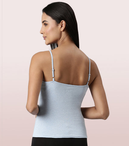 "Enamor E016  Flat Back Slim Fit Rib Camisole With Regular Length Regular Length"