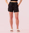 Enamor Mid Rise Mid Thigh Length Adjustable drawstring Hangout Shorts For Women - Relaxed Fit, Soft & Light Cotton - E7A1 (Black / White Checks)
