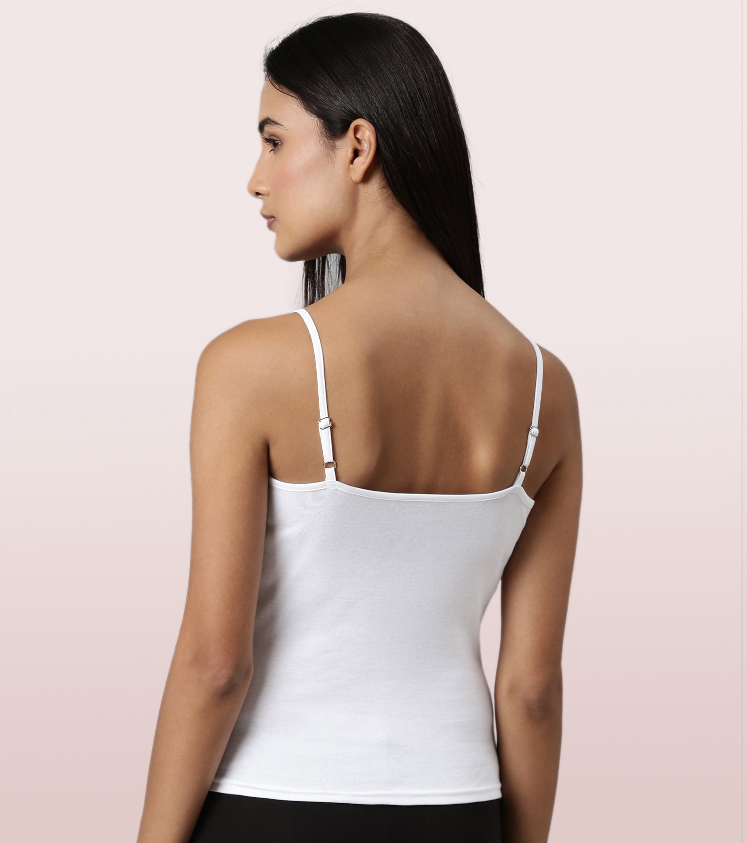 "Enamor E016  Flat Back Slim Fit Rib Camisole With Regular Length Regular Length"