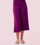 Enamor Mid Rise Crop length Slip on  Shop In Culotte For Women - Relaxed Fit, Super Soft - E064 (Dark Purple)