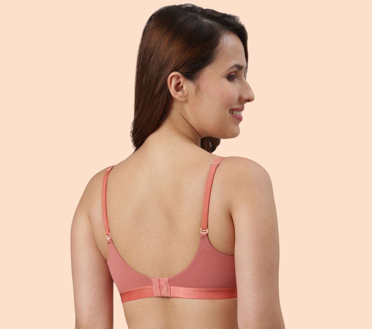 Enamor CloudSoft A032 Invisible Neckline Cotton T-shirt Bra for Women- Medium Coverage, Padded and Wirefree - Rosette