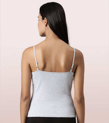 "Enamor E016  Flat Back Slim Fit Rib Camisole With Regular Length Regular Length"