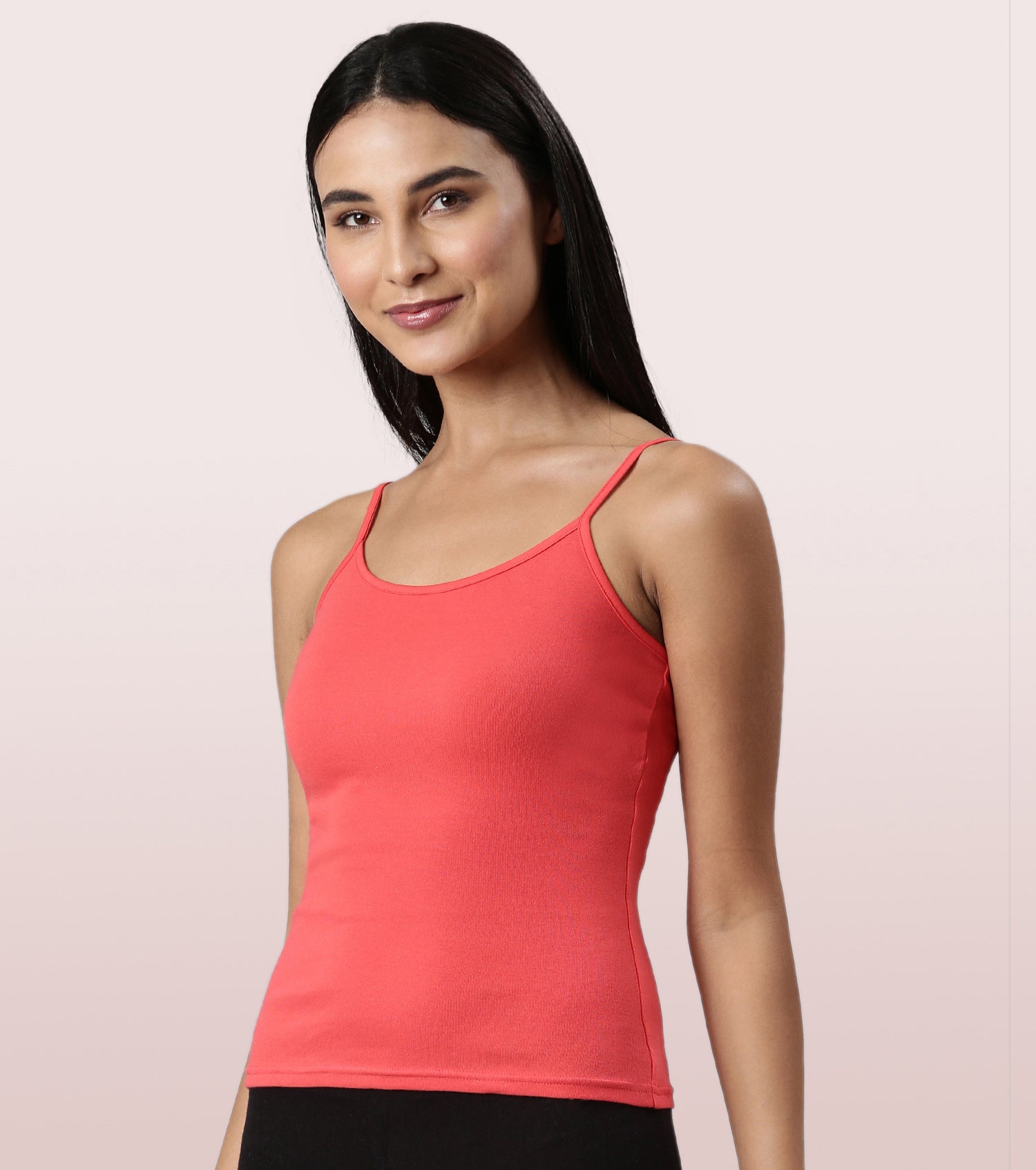 "Enamor E016  Flat Back Slim Fit Rib Camisole With Regular Length Regular Length"